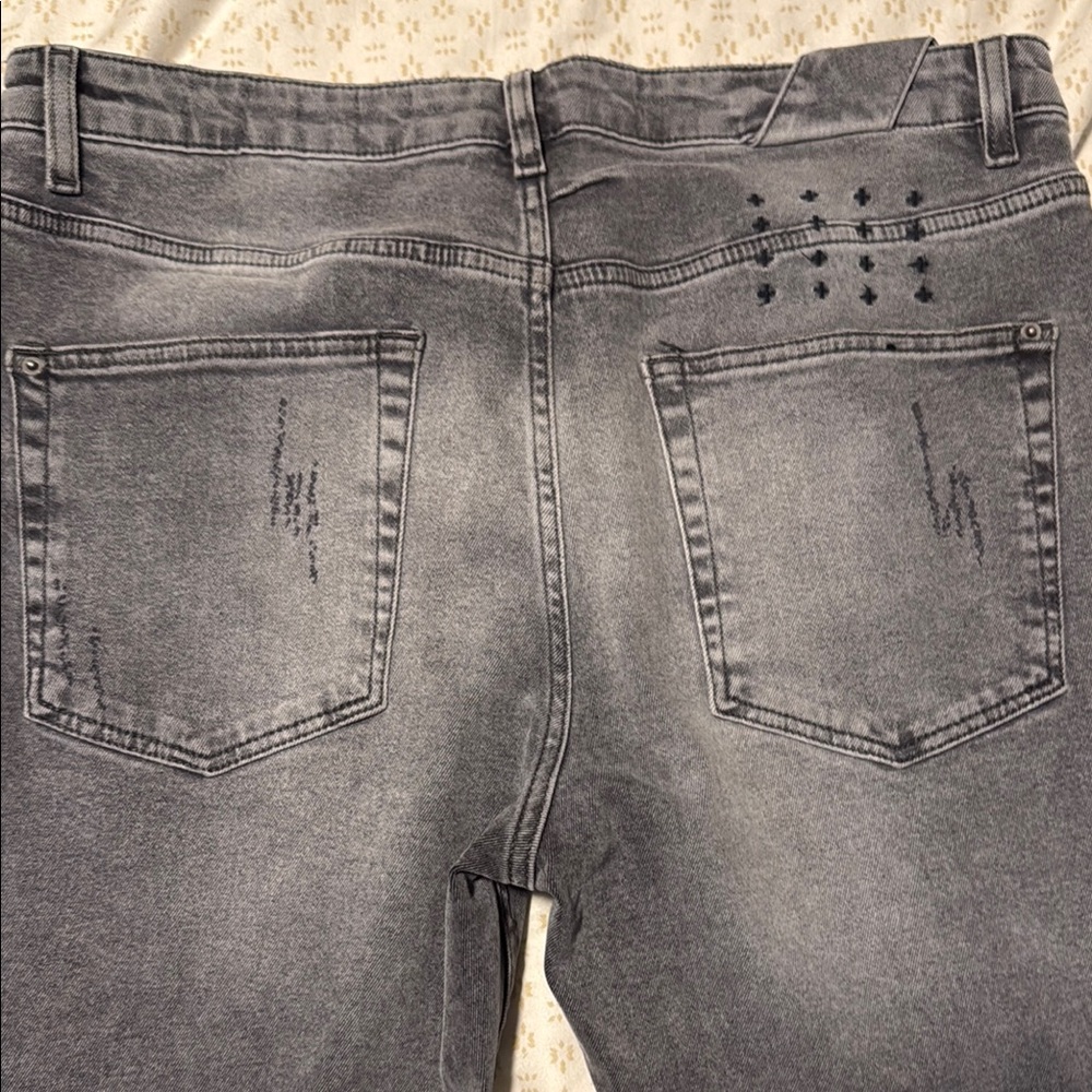 Ksubi Gray Skinny Jeans with Washed Denim Look